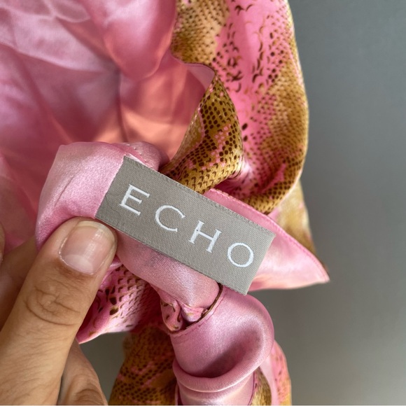 ECHO 100% SILK crop top beach wrap summer halter tie back top - Picture 9 of 11